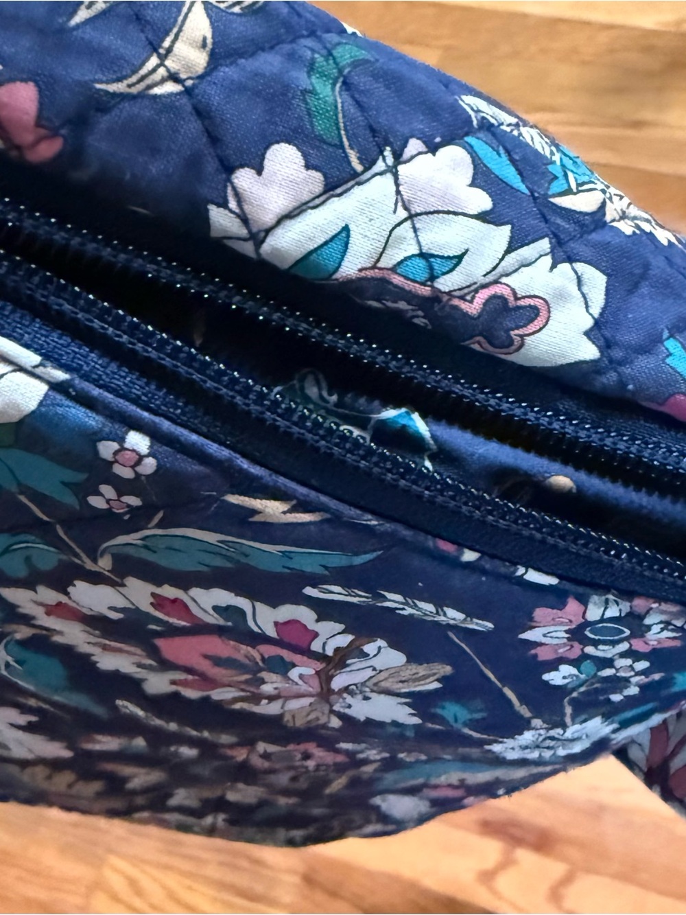 Vera Bradley Navy Floral Quilted Crossbody Sling Bag - Picture 15 of 15